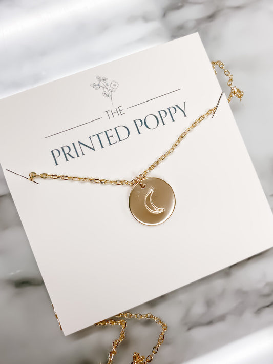 The Printed Poppy Necklaces - Gold